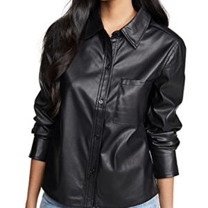 Habitual Faux Leather Shirt